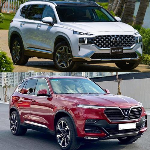 Chọn VinFast Lux SA2.0 cao cấp hay SantaFe máy xăng cao cấp