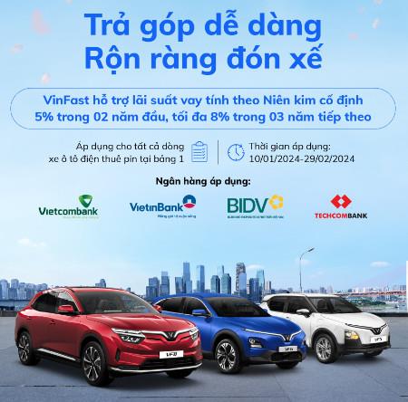Chương trình hỗ trợ lãi suất cho vay mua xe ô tô điện VinFast